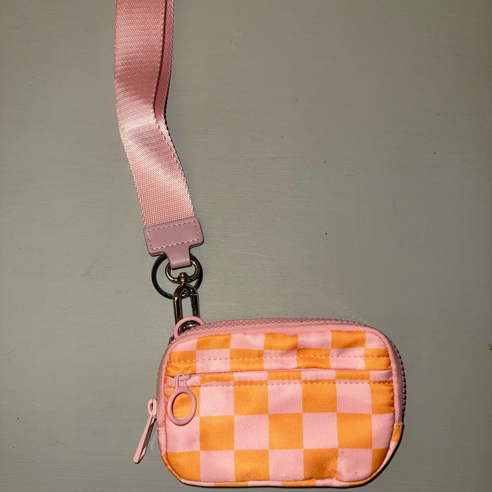 Pink and Orange Checkered Iris Wallet 2nd Gen